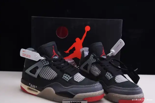 Cheap White Off Jordan 4 x Bred Air CV9388-001 Retro 0327